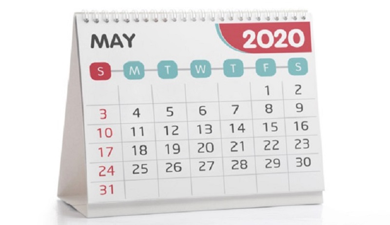 Календарь на май 2020 года