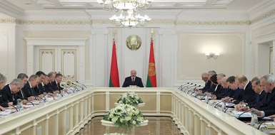 Президент Беларуси Александр Лукашенко на докладе правительства, Национального банка, облисполкомов и Минского горисполкома