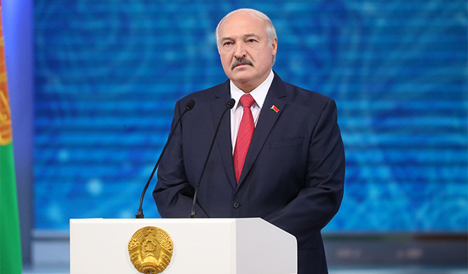 Александр Лукашенко на церемонии