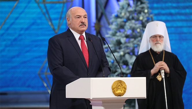 Александр Лукашенко на церемонии