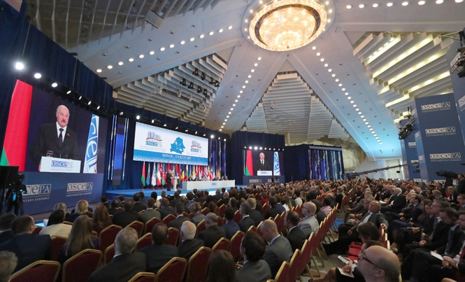 Александр Лукашенко выступил на пленарном заседании, посвященном торжественному открытию 26-й ежегодной сессии ПА ОБСЕ