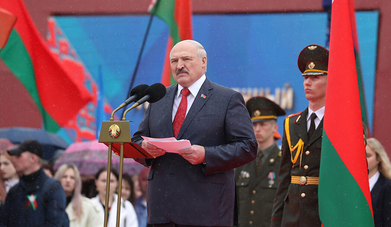 Выступление Александра Лукашенко во время торжественного ритуала чествования государственных символов