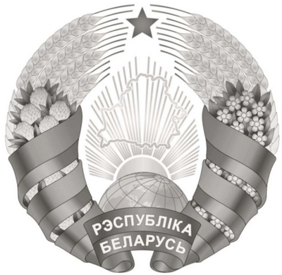 Одноцветное изображение Государственного герба Республики Беларусь (серебряное)